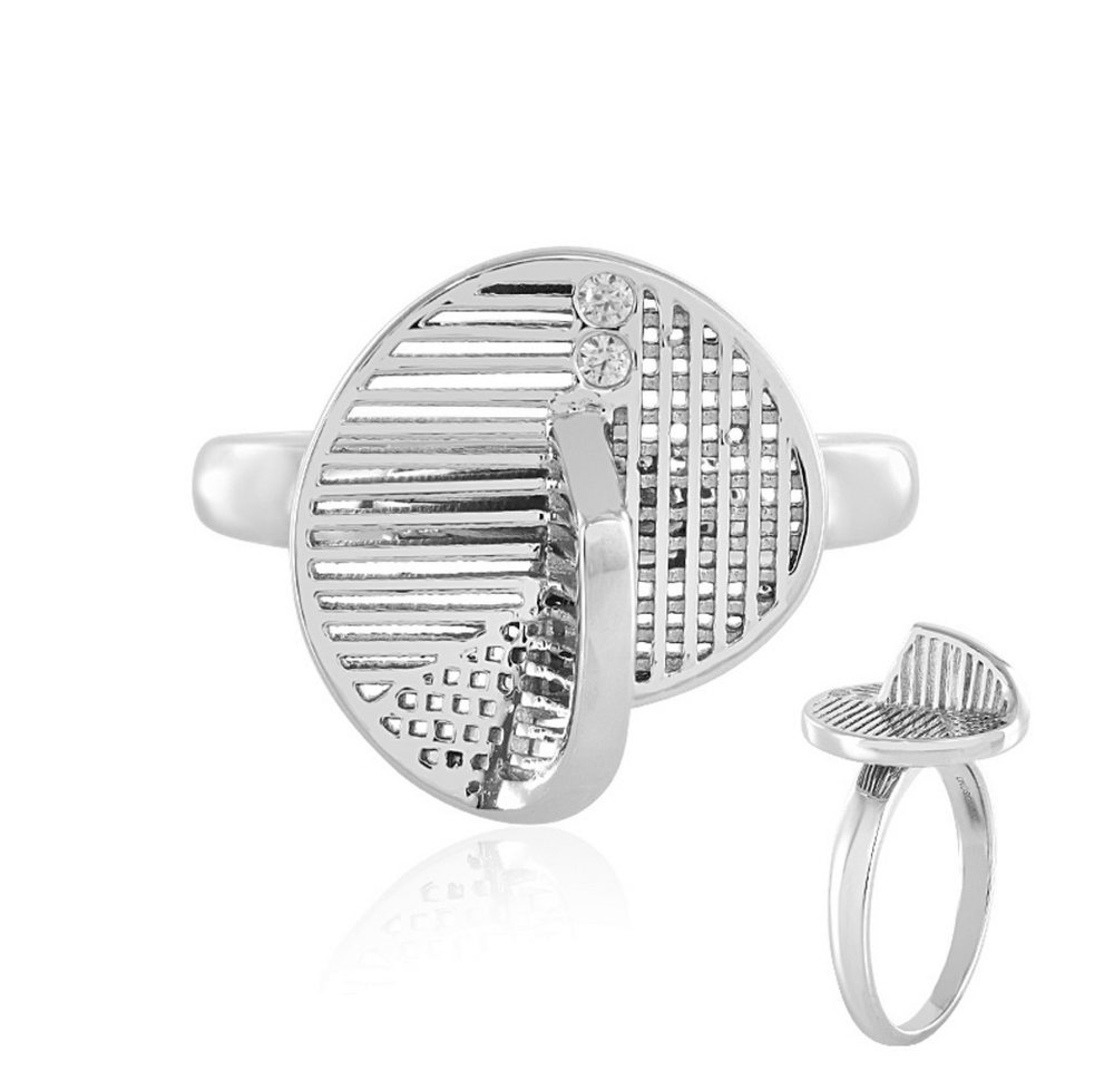 Cavill Silberring Cavill Zirkon Ring 0,044 ct, 925 Silber platin, oval, elegant (1-tlg) von Cavill