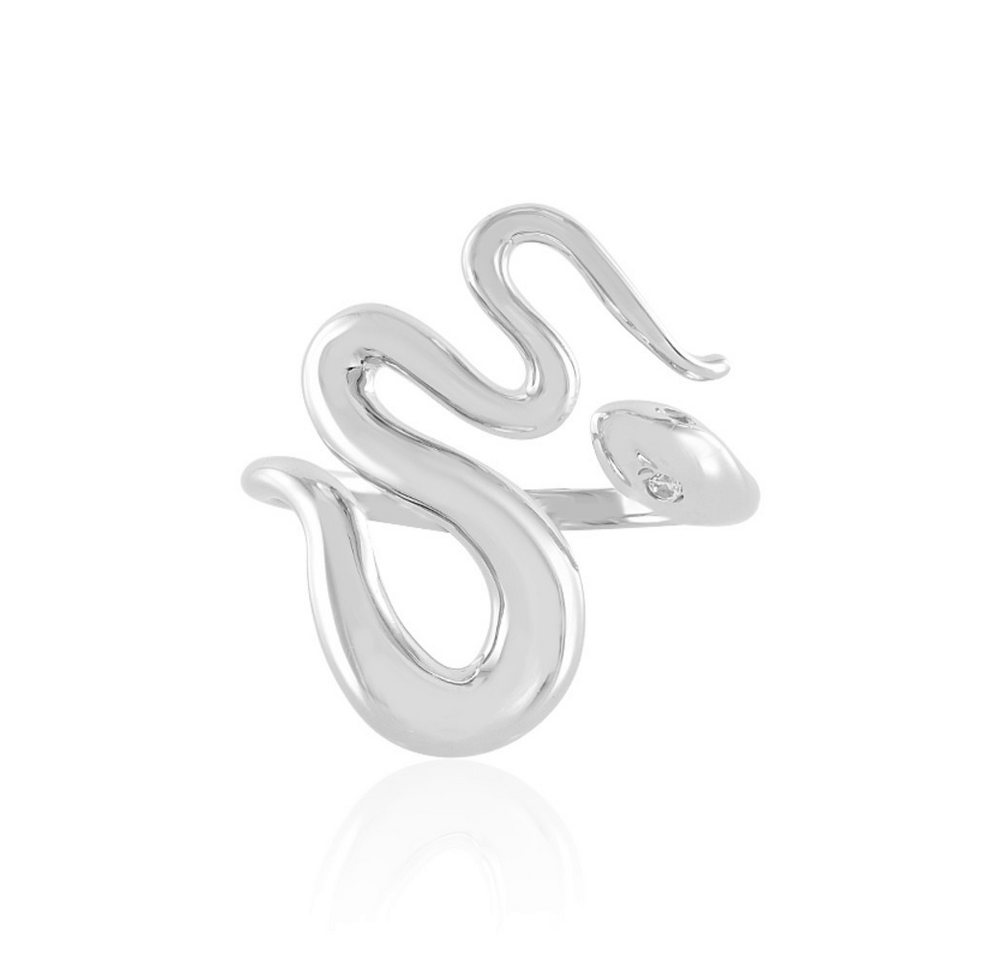 Cavill Silberring Verstellbarer Silberring Schlange 925 Sterling Silber, Zirkon 0,044 ct (1-tlg) von Cavill