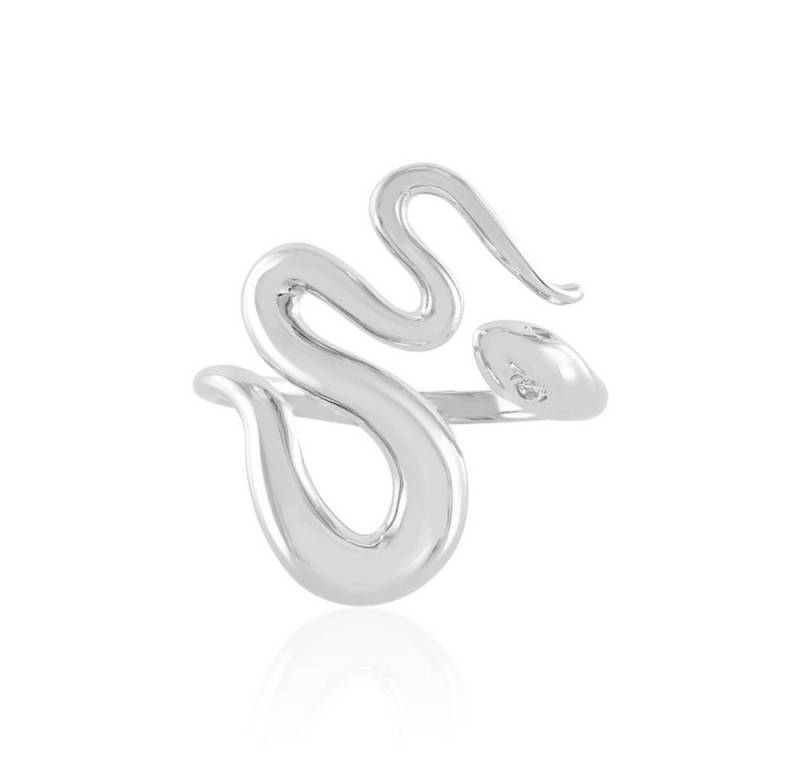 Cavill Silberring Verstellbarer Silberring Schlange 925 Sterling Silber, Zirkon 0,044 ct (1-tlg) von Cavill