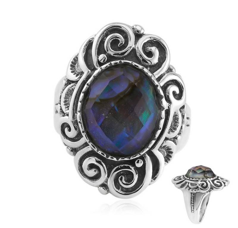 Cavill Solitärring Cavill Ring Sterlingsilber 925 mit 2,797 ct weißem Quarz & Abalone (1-tlg) von Cavill