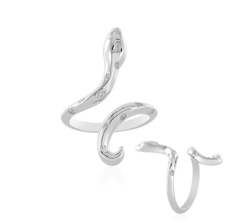 Cavill Silberring Zirkonring 0,399 ct aus platin. 925 Sterling Silber, Wellen-Design (1-tlg) von Cavill