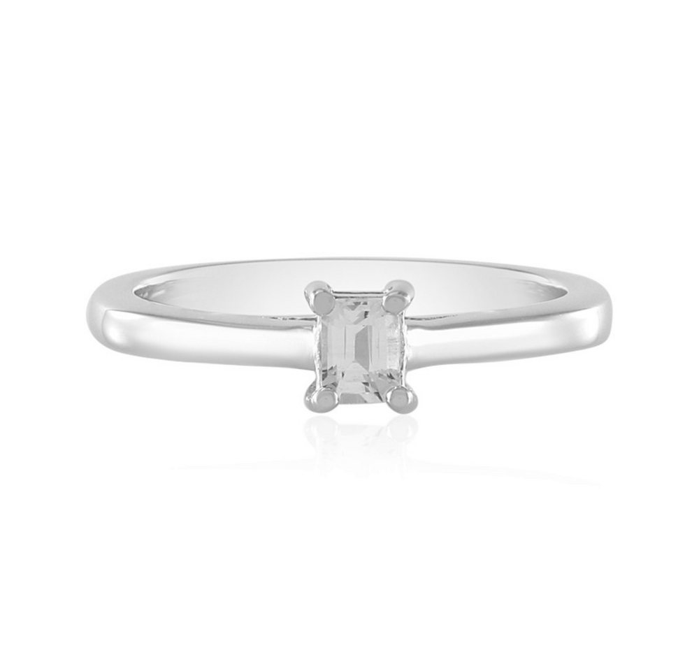 Cavill Solitärring Cavill Weißer Saphir 0,221 ct Ring, platinierter 925er Silber, elegant (1-tlg) von Cavill
