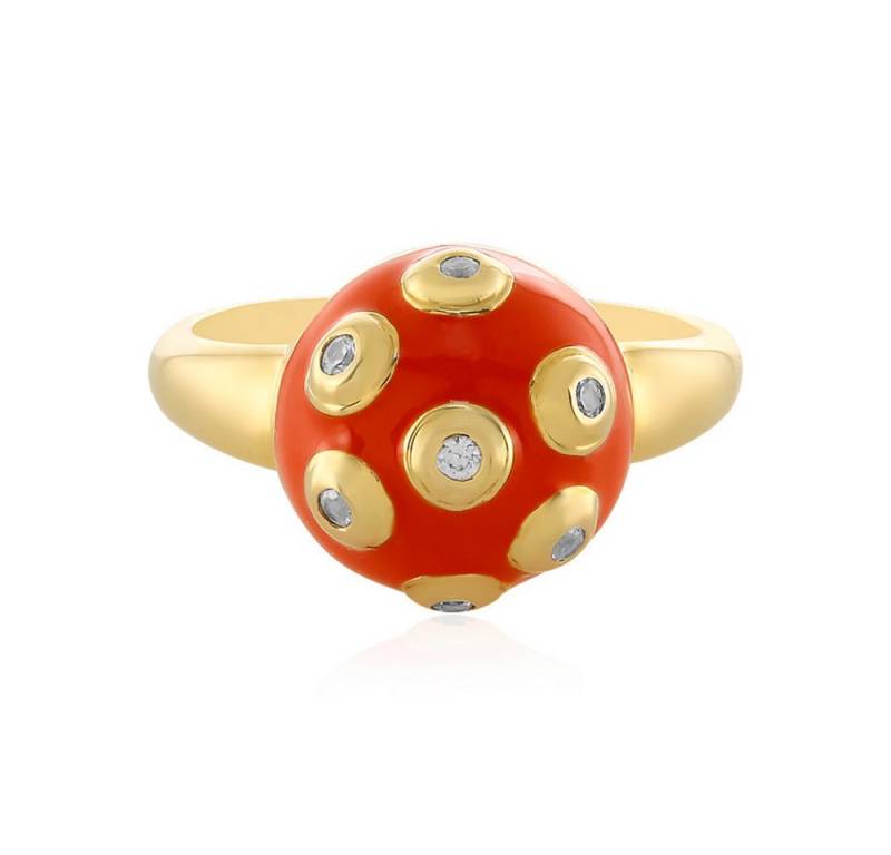 Cavill Silberring Cavill Ring Sterlingsilber goldplattiert mit 7 Zirkonen 0,11 ct (1-tlg) von Cavill