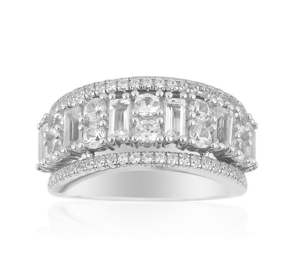 Cavill Silberring Cavill Sterlingsilberring 0,69 ct Topas & 1,1 ct Zirkon, Baguette (1-tlg) von Cavill