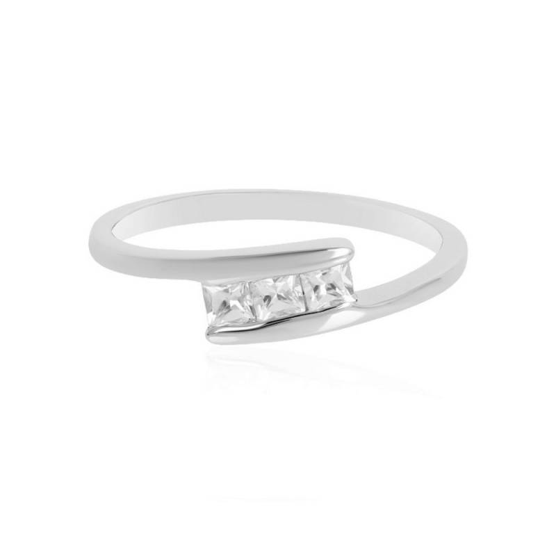 Cavill Silberring Zirkon-Ring 0,64 ct, platinierter Sterlingsilber Verlobungsring Damen (1-tlg) von Cavill
