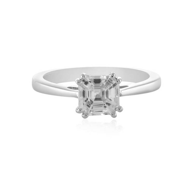 Cavill Solitärring Zirkonring 1,63 ct Asscher Schliff, Sterlingsilber platin, elegant (1-tlg) von Cavill