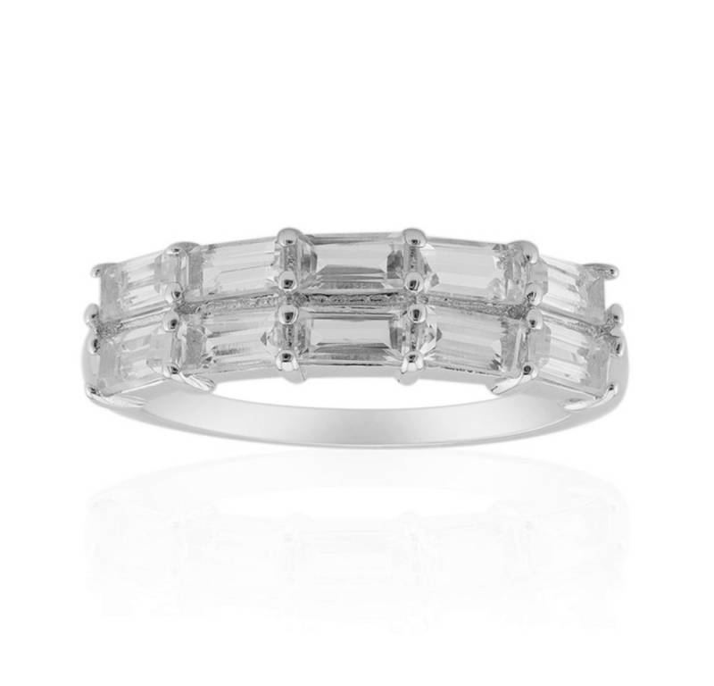 Cavill Silberring 925er Sterling Silber Ring mit 1,40 ct weißen Topasen, elegant (1-tlg) von Cavill