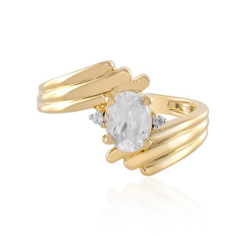 Cavill Solitärring Cavill 925 Sterling Silberring Goldplattiert mit 0,95 ct Zirkon (1-tlg) von Cavill