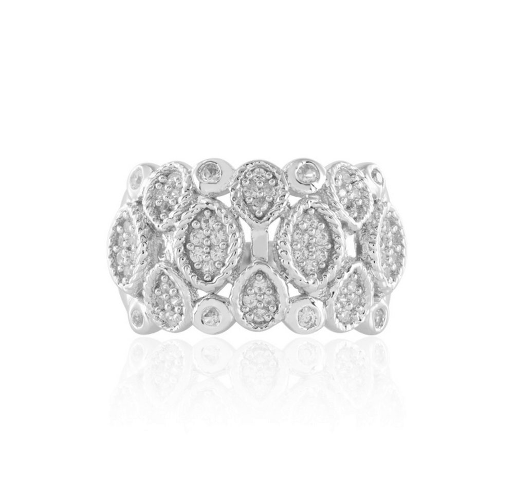 Cavill Silberring Cavill Zirkonring 0,51 ct Rundschliff Pavé Sterlingsilber elegant (1-tlg) von Cavill