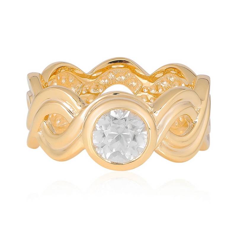 Cavill Solitärring Cavill Ring 1,23 ct Zirkon 925er Sterling Silber vergoldet, elegant (1-tlg) von Cavill