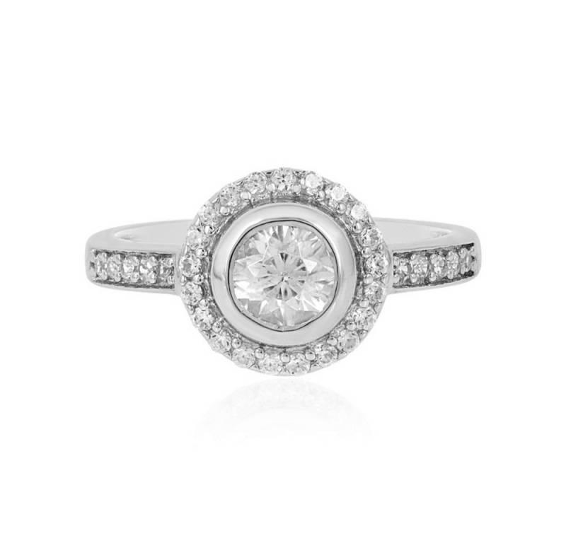 Cavill Silberring Cavill Ring 1,25 ct Zirkon platin. Sterlingsilber, Halo, Brillant (1-tlg) von Cavill
