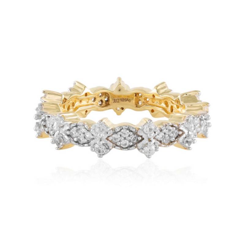 Cavill Silberring Cavill 22 mm Silberring vergoldet mit Zirkonen, florales Design (1-tlg) von Cavill