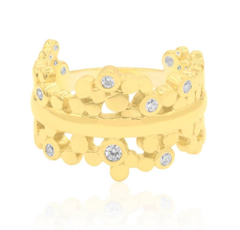 Cavill Silberring Cavill Ring aus 925 Sterling Silber, 0,16 ct Zirkon, goldplattiert (1-tlg) von Cavill