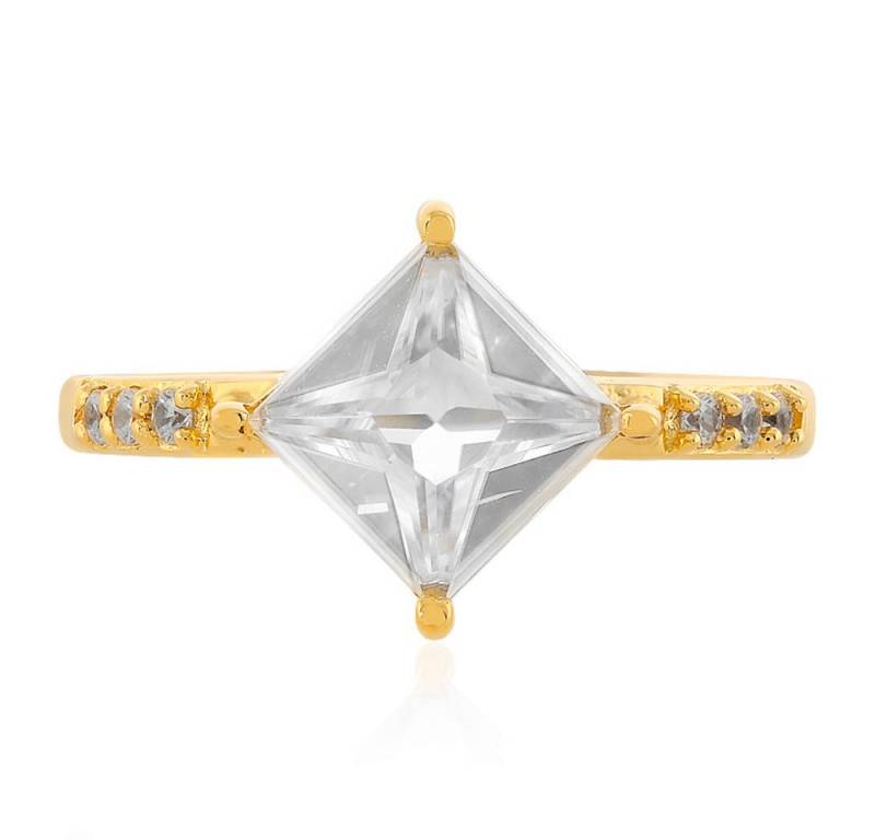 Cavill Silberring Cavill Zirkon Damenring 2,59 ct, 925 Silber vergoldet, Prinzess (1-tlg) von Cavill