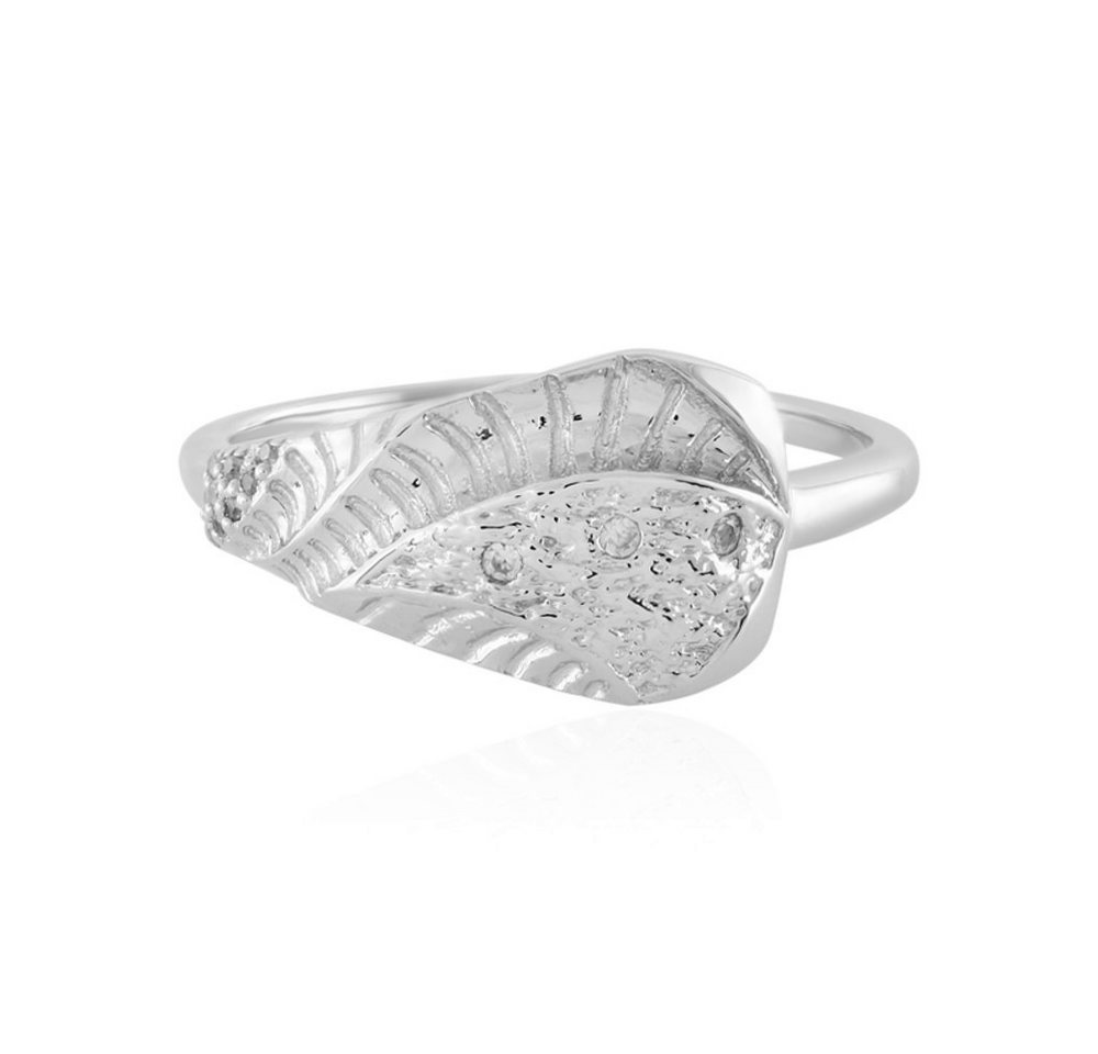Cavill Silberring Cavill 925 Silberring mit 0,12 ct Zirkon, elegantes Blatt-Design (1-tlg) von Cavill