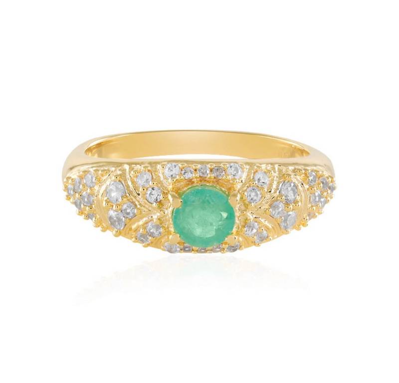 Cavill Silberring Cavill Ring Sterlingsilber, 0,46 ct Äthiopischer Smaragd, Zirkon (1-tlg) von Cavill