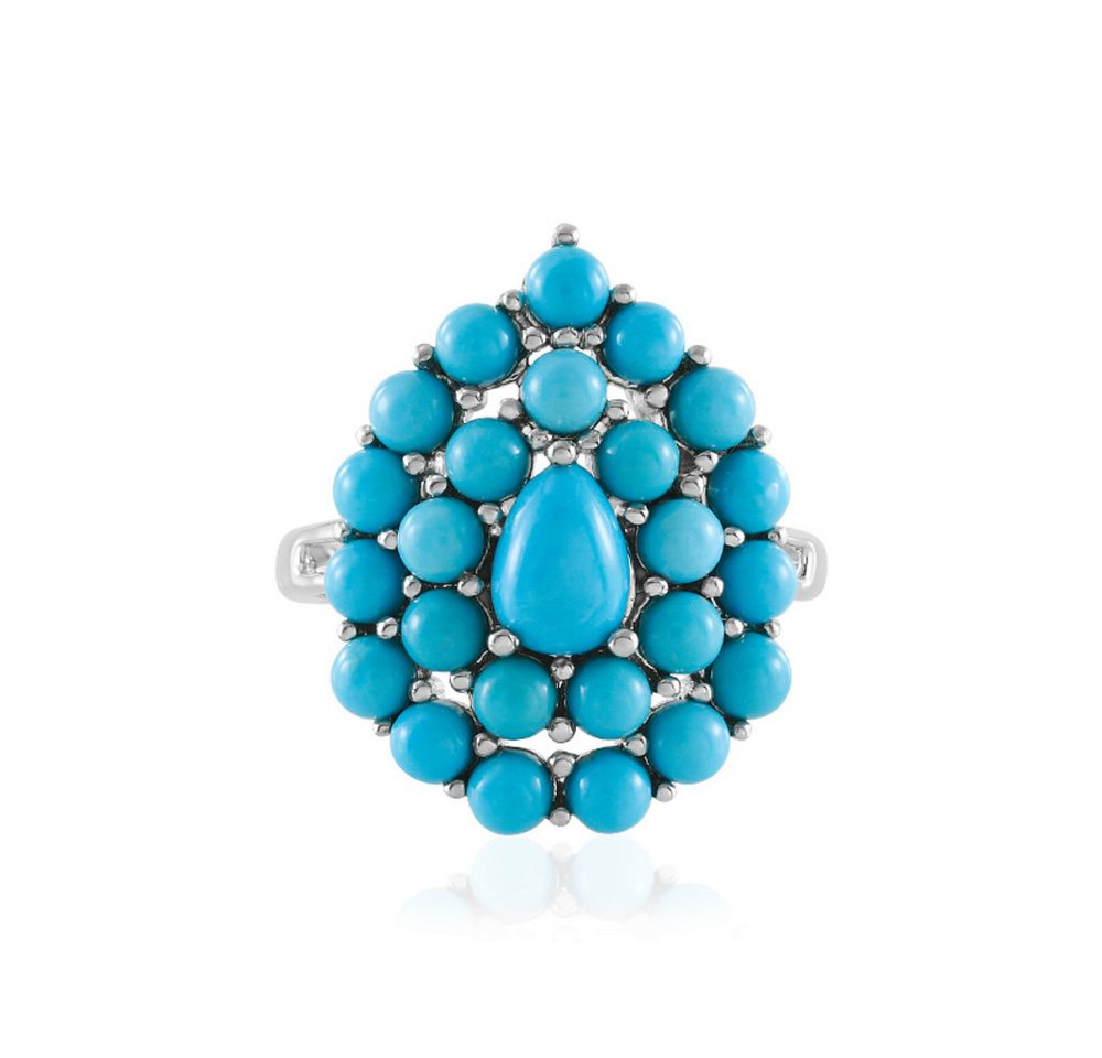 Cavill Silberring Cavill Ring aus platiniertem 925er Silber mit 3,38 ct Türkis (1-tlg) von Cavill