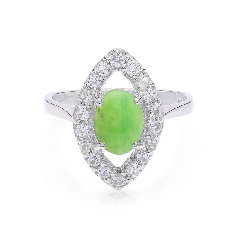 Cavill Silberring Australischer Chrysopras & Weißer Topas Silberring, 1,12ct (1-tlg) von Cavill