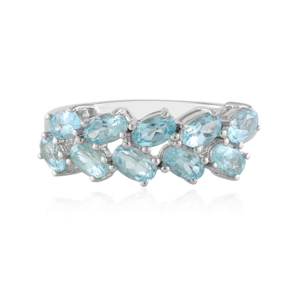 Cavill Silberring Cavill Ring Sterlingsilber, 2,28 ct blaue Apatite, oval, platiniert (1-tlg) von Cavill