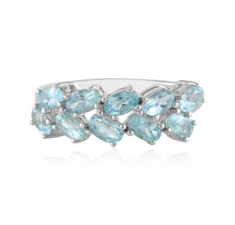 Cavill Silberring Cavill Ring Sterlingsilber, 2,28 ct blaue Apatite, oval, platiniert (1-tlg) von Cavill