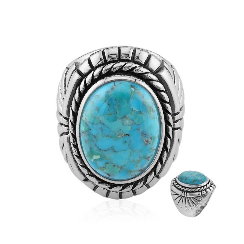 J Classics Silberring Blauer Kingman Mohave-Türkis-Silberring (Art of Nature) von J Classics
