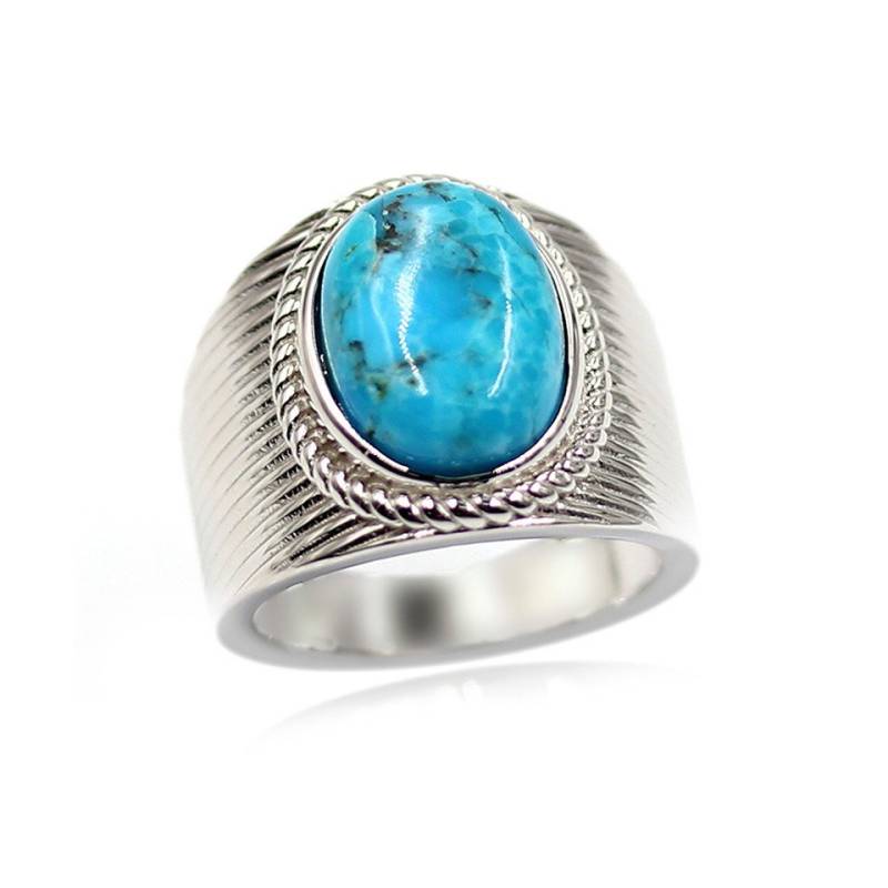 J Classics Silberring Blauer Kingman Mohave-Türkis-Silberring (Faszination Türkis) von J Classics