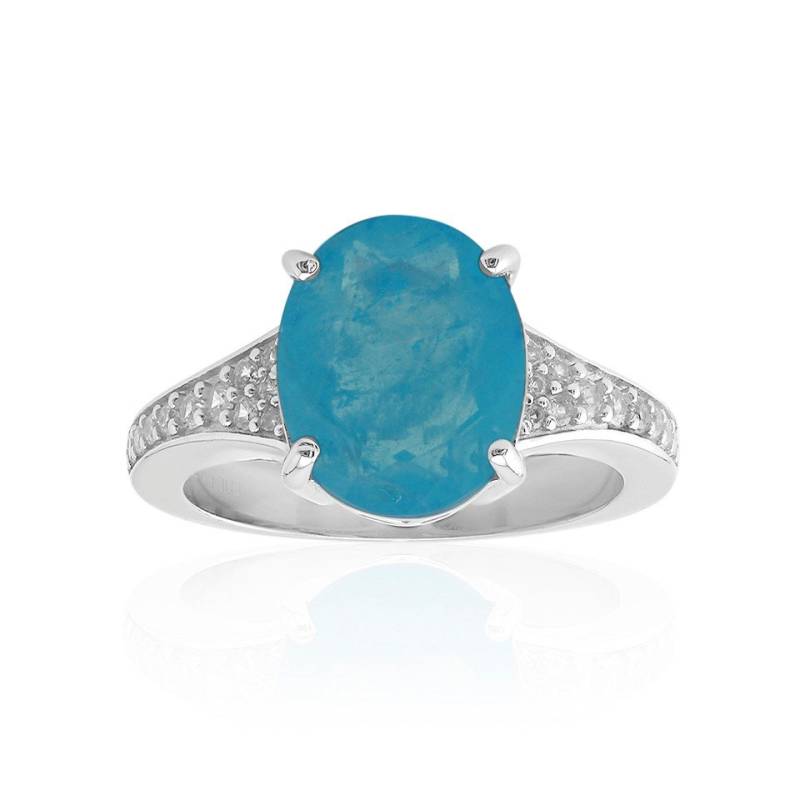 J Classics Silberring Blauer Pastell-Quarz-Silberring von J Classics