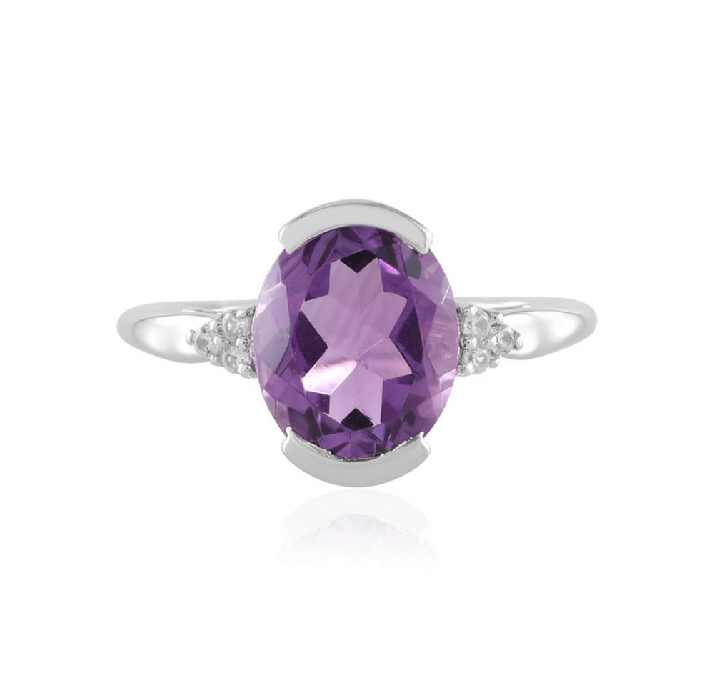 Cavill Silberring Amethystring 2,34 ct Ovalschliff, 925er Silber mit Zirkonbesatz, Damen (1-tlg) von Cavill