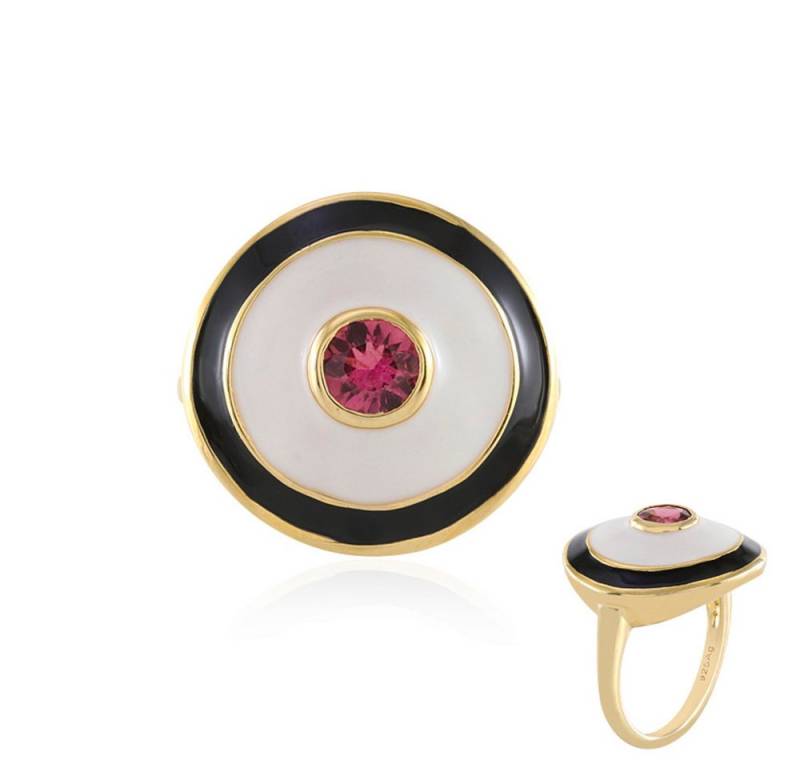 Cavill Silberring Cavill Ring Sterlingsilber vergoldet, pinkfarbener Turmalin 0,41 ct (1-tlg) von Cavill