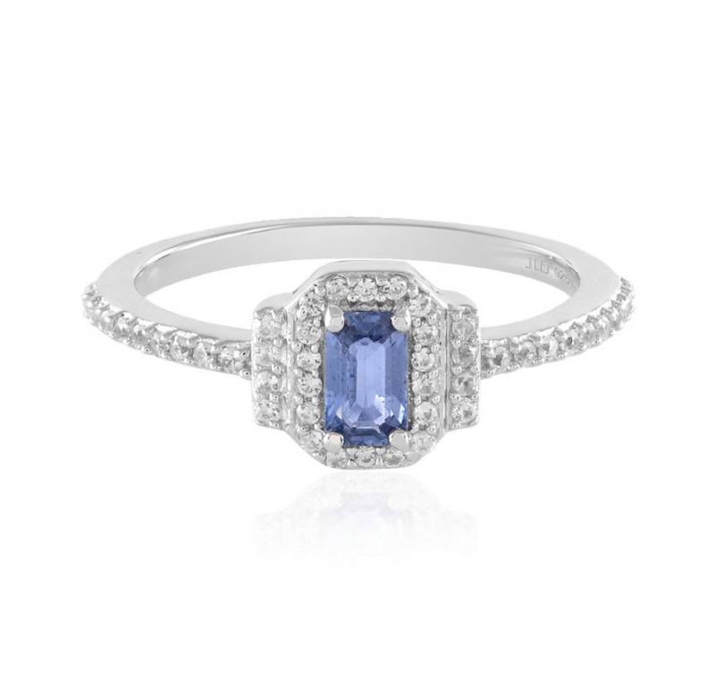 Cavill Silberring Cavill Ring Sterlingsilber platinierter 0,30 ct blauer Saphir (1-tlg) von Cavill