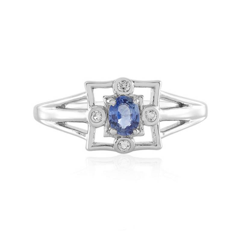 Cavill Silberring Cavill Ring Sterlingsilber platinbeschichtet 0,26 ct Ceylon-Saphir (1-tlg) von Cavill