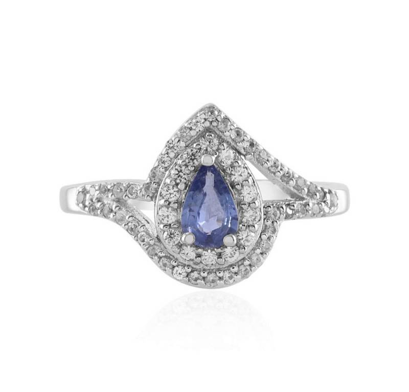 Cavill Silberring Cavill Ring 0,466 ct blauer Ceylon-Saphir, Sterlingsilber platin. (1-tlg) von Cavill