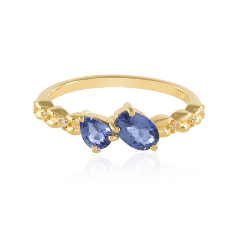 Cavill Silberring Cavill Sterlingsilberring vergoldet mit 0,86 ct blauen Saphiren (1-tlg) von Cavill