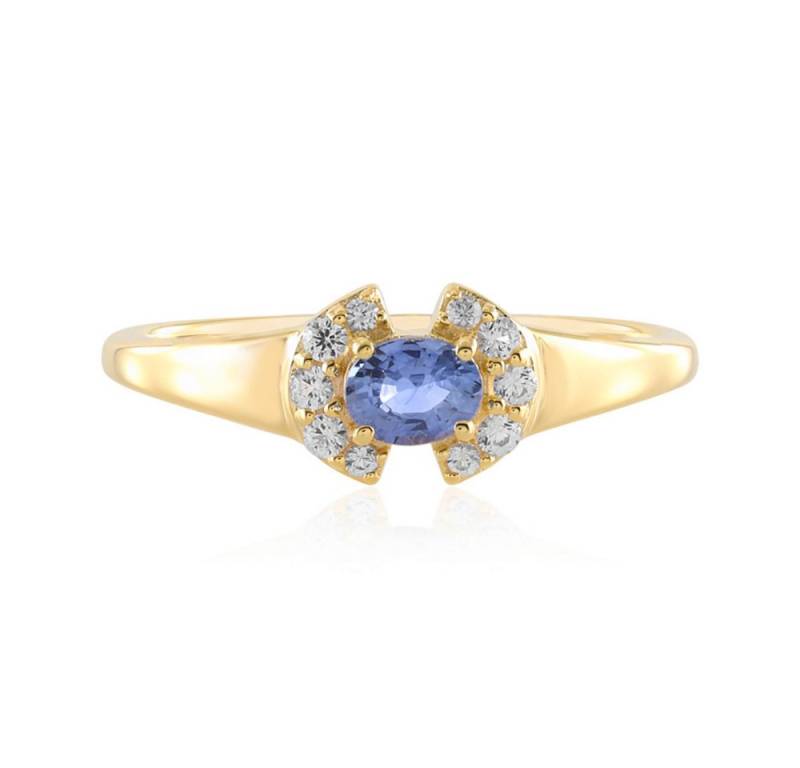 Cavill Silberring Cavill Ring Sterlingsilber, 0,33 ct blauer Ceylon-Saphir, vergoldet (1-tlg) von Cavill