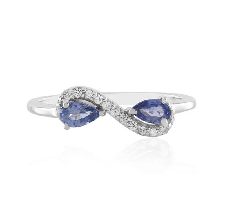 Cavill Silberring Sterlingsilber Ring mit 0,43 ct blauen Ceylon- & weißen Saphiren (1-tlg) von Cavill
