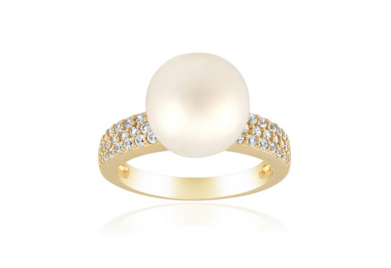 Cavill Perlenring Sterlingsilber Ring mit 10 mm Süßwasserperle und 0,45 ct Zirkon (1-tlg) von Cavill