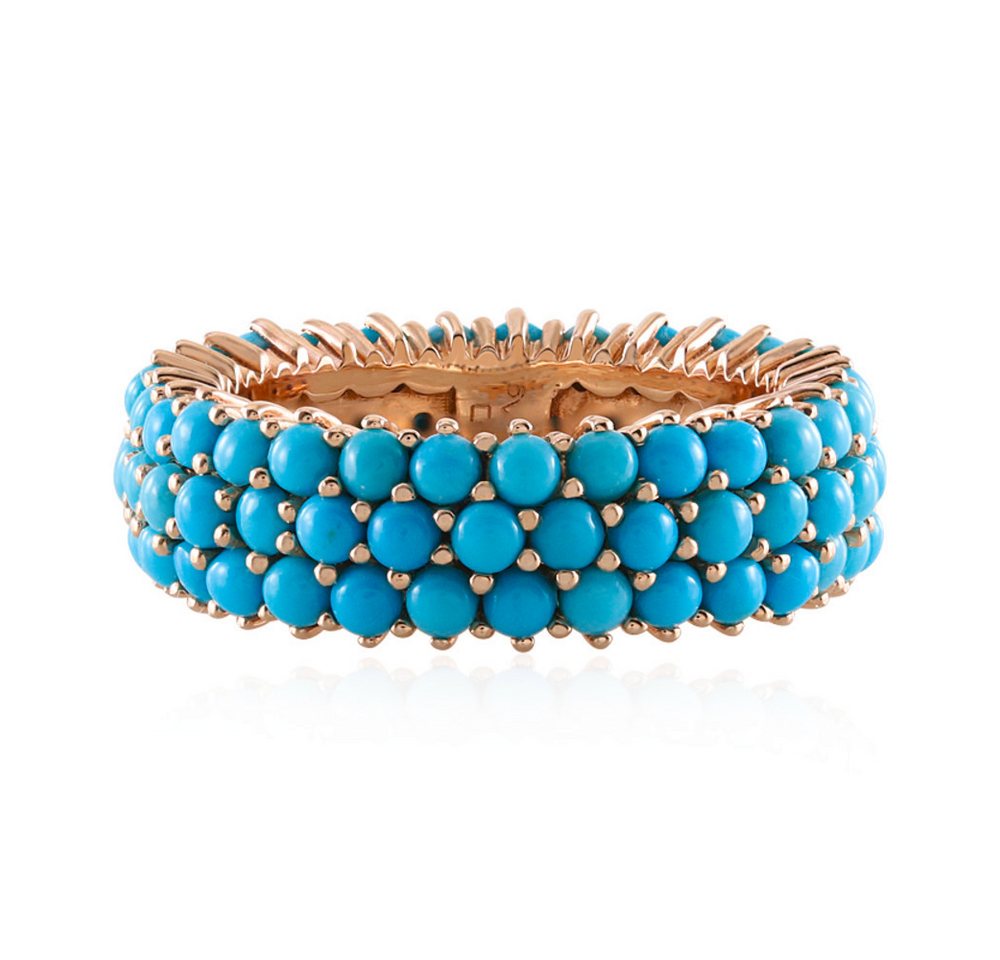 Cavill Silberring Cavill Ring Sterlingsilber rosévergoldet, 3,13 ct Türkis prong (1-tlg) von Cavill