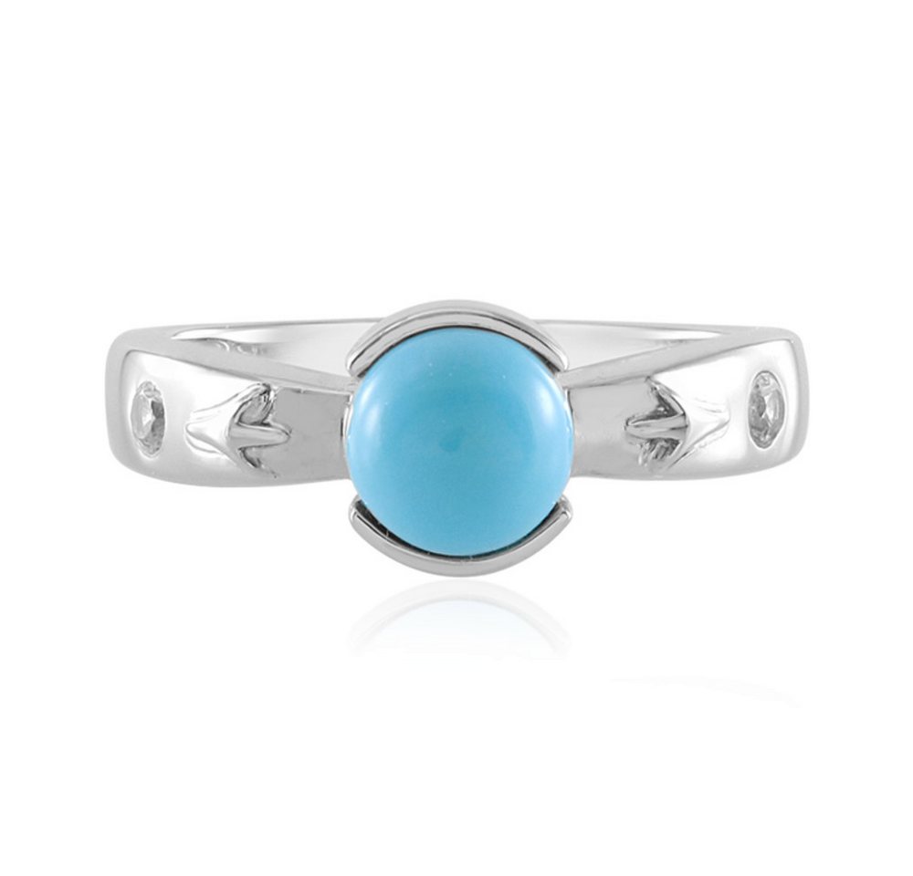 Cavill Solitärring Cavill Ring Sterlingsilber 0,81 ct Türkis & 2 Zirkone, platinveredelt (1-tlg) von Cavill
