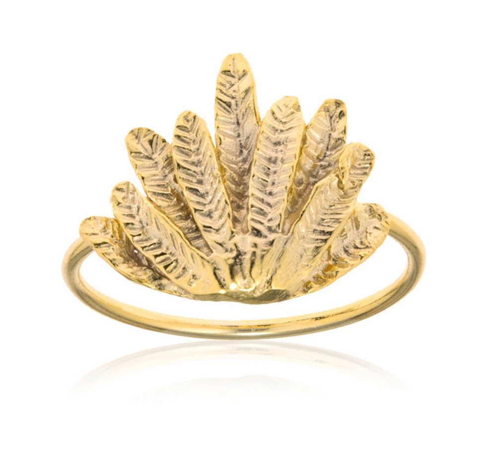Cavill Silberring Cavill Damenring 925 Sterlingsilber, Goldbeschichtet, Federmotiv (1-tlg) von Cavill