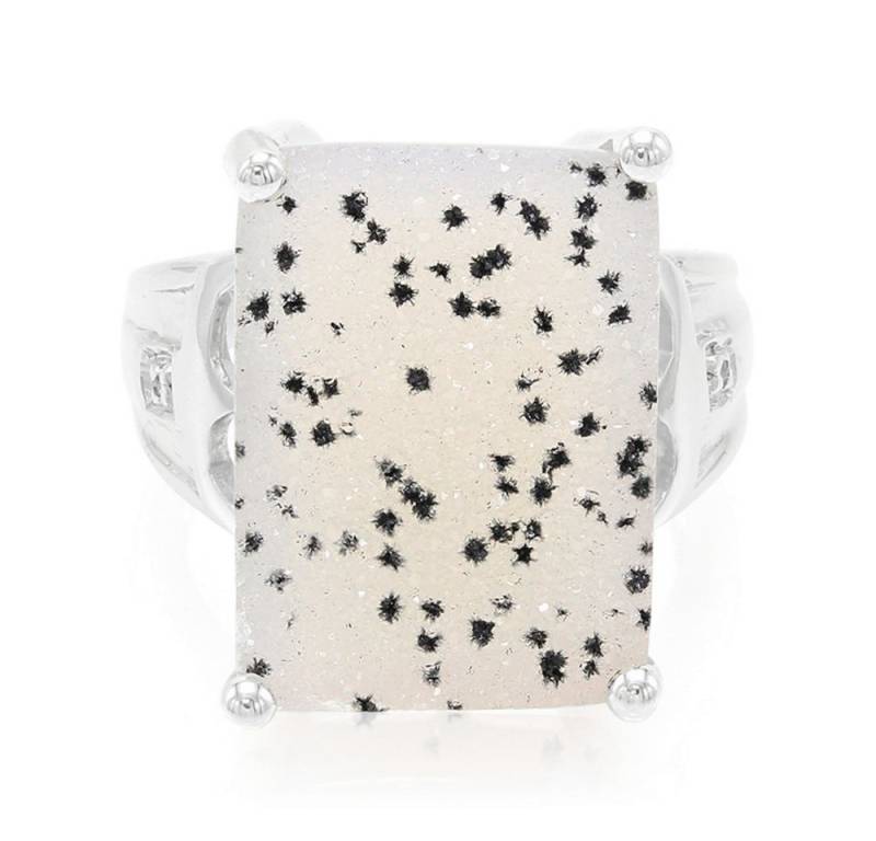 Cavill Silberring Cavill Silberring 12,51 ct Glitzer-Achat mit weißen Topasen, 925 (1-tlg) von Cavill
