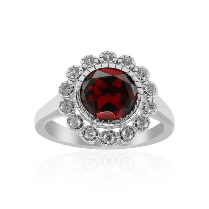 J Classics Silberring Granat-Silberring von J Classics