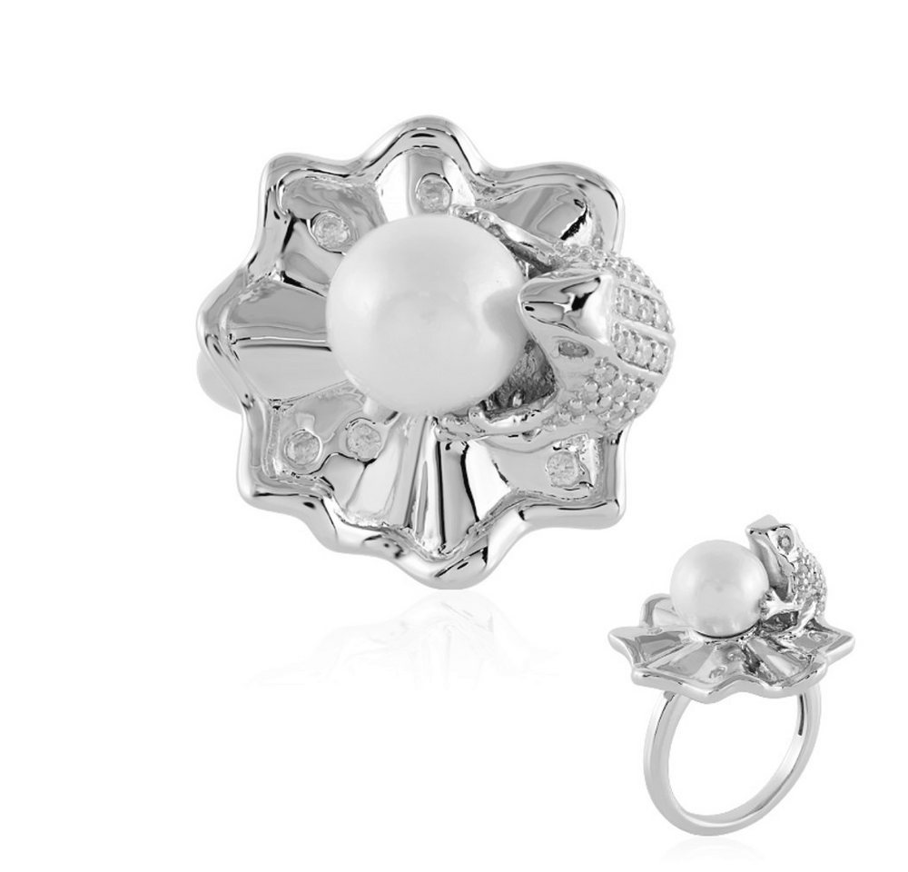 Cavill Perlenring Sterlingsilber Ring mit 9 mm Süßwasserperle & 0,444 ct Zirkon (1-tlg) von Cavill