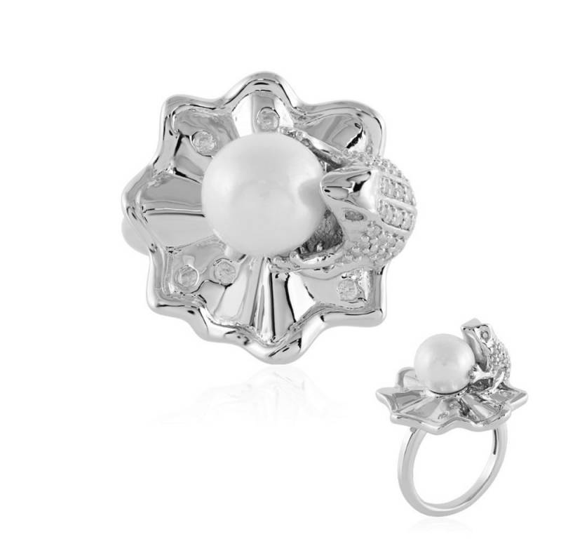 Cavill Perlenring Sterlingsilber Ring mit 9 mm Süßwasserperle & 0,444 ct Zirkon (1-tlg) von Cavill