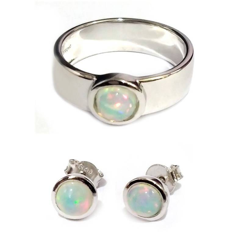 Cavill Silberring Äthiopischer Welo-Opal 925 Silber Set, 0,819 ct (1-tlg) von Cavill