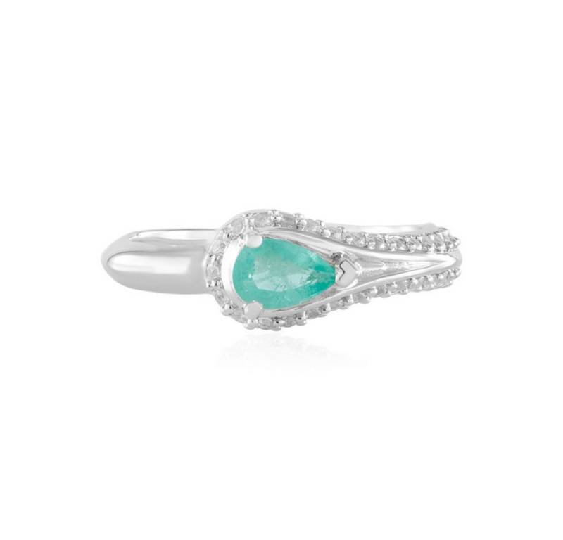 Cavill Silberring Cavill Ring 0,31 ct kolumbianischer Smaragd, 925 Silber platin (1-tlg) von Cavill