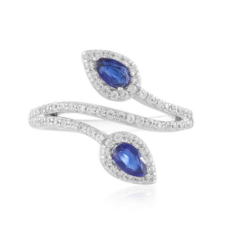 Cavill Silberring Cavill Ring Sterlingsilber 925, Kyanit Tropfen 1,044 ct, Zirkone (1-tlg) von Cavill