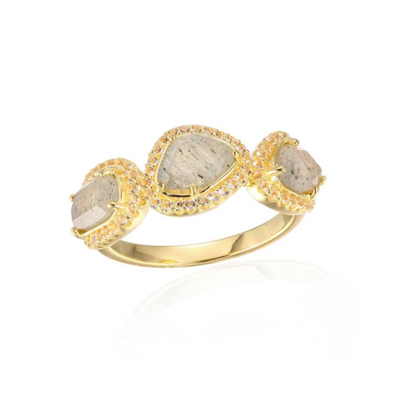 Cavill Silberring Madagaskar Labradorit Goldplattierter Silberring, 1,276ct (1-tlg) von Cavill