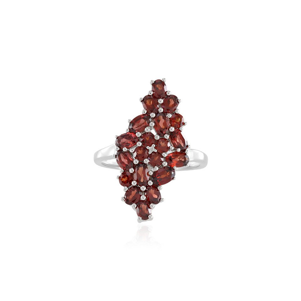 Cavill Silberring Mosambik Granat Cluster plattiert Silber Ring, 4,588ct (1-tlg) von Cavill