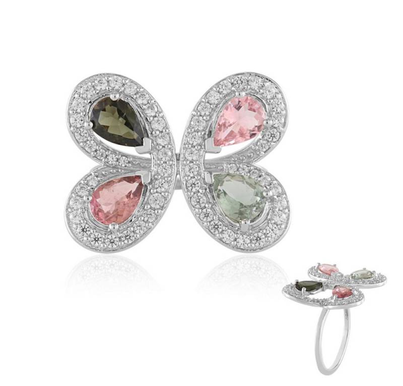 Cavill Silberring Cavill Ring 3,87 ct Turmalin aus platin. 925 Sterlingsilber (1-tlg) von Cavill