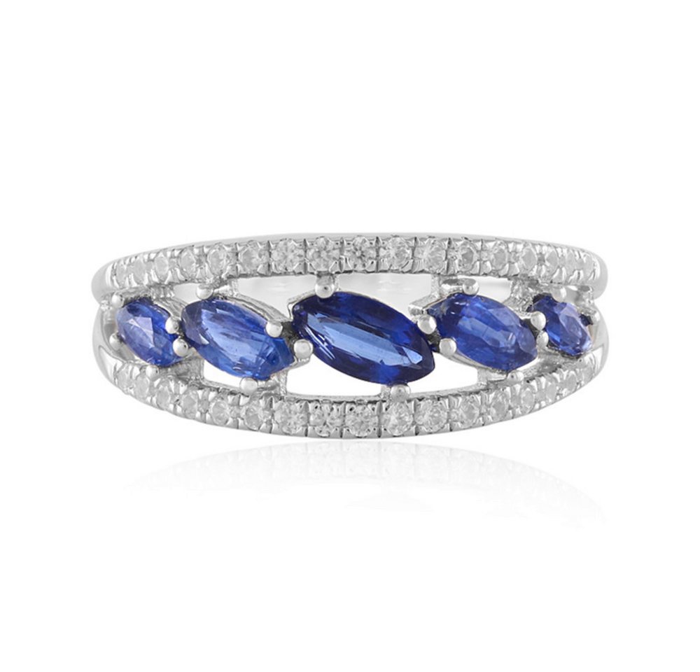 Cavill Silberring Cavill eleganter Kyanit-Ring 925er Silber mit 1,09 ct blauem Zirkonia (1-tlg) von Cavill